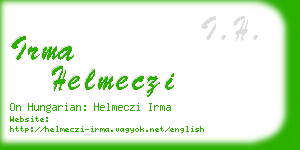 irma helmeczi business card